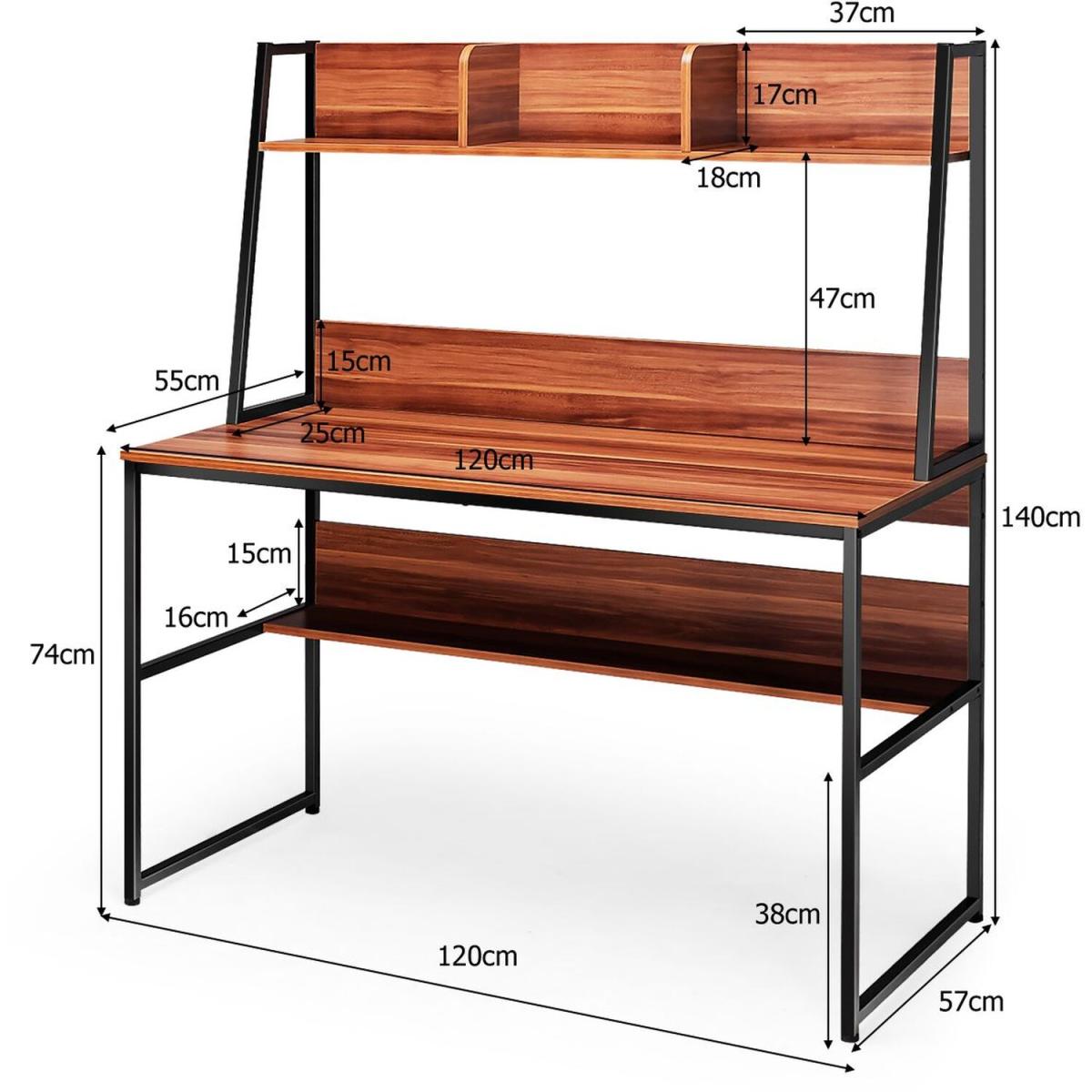 Contemporary Office Computer Desk - Rustic Coffee – image 3