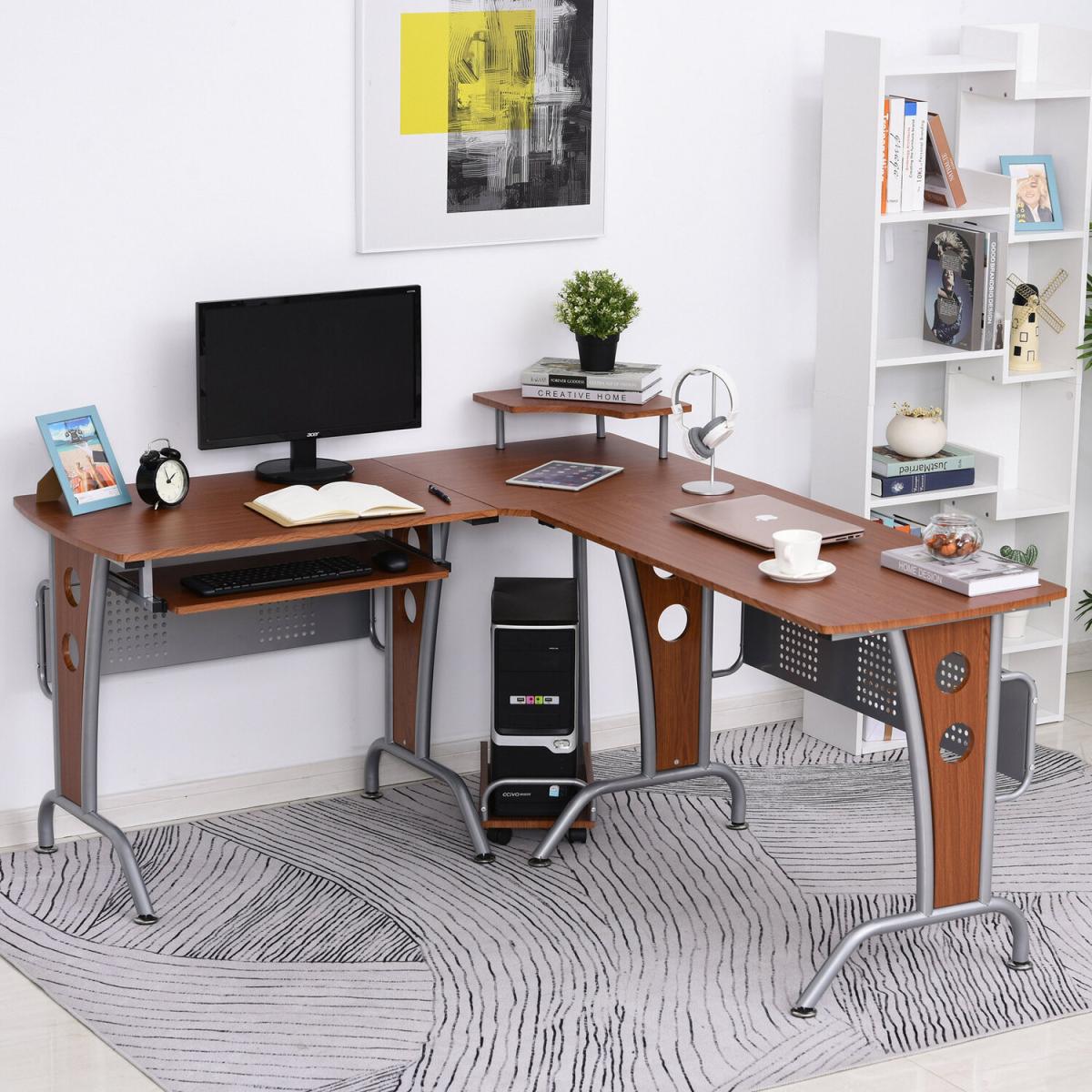 Space-Saving Corner Work Desk Gaming - Black – image 16