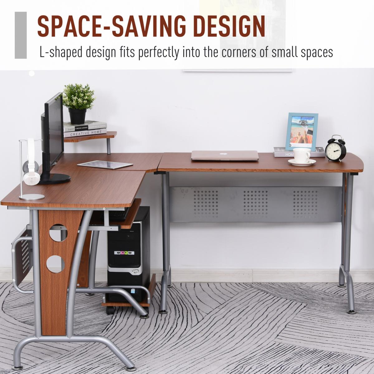 Space-Saving Corner Work Desk Gaming - Black – image 20