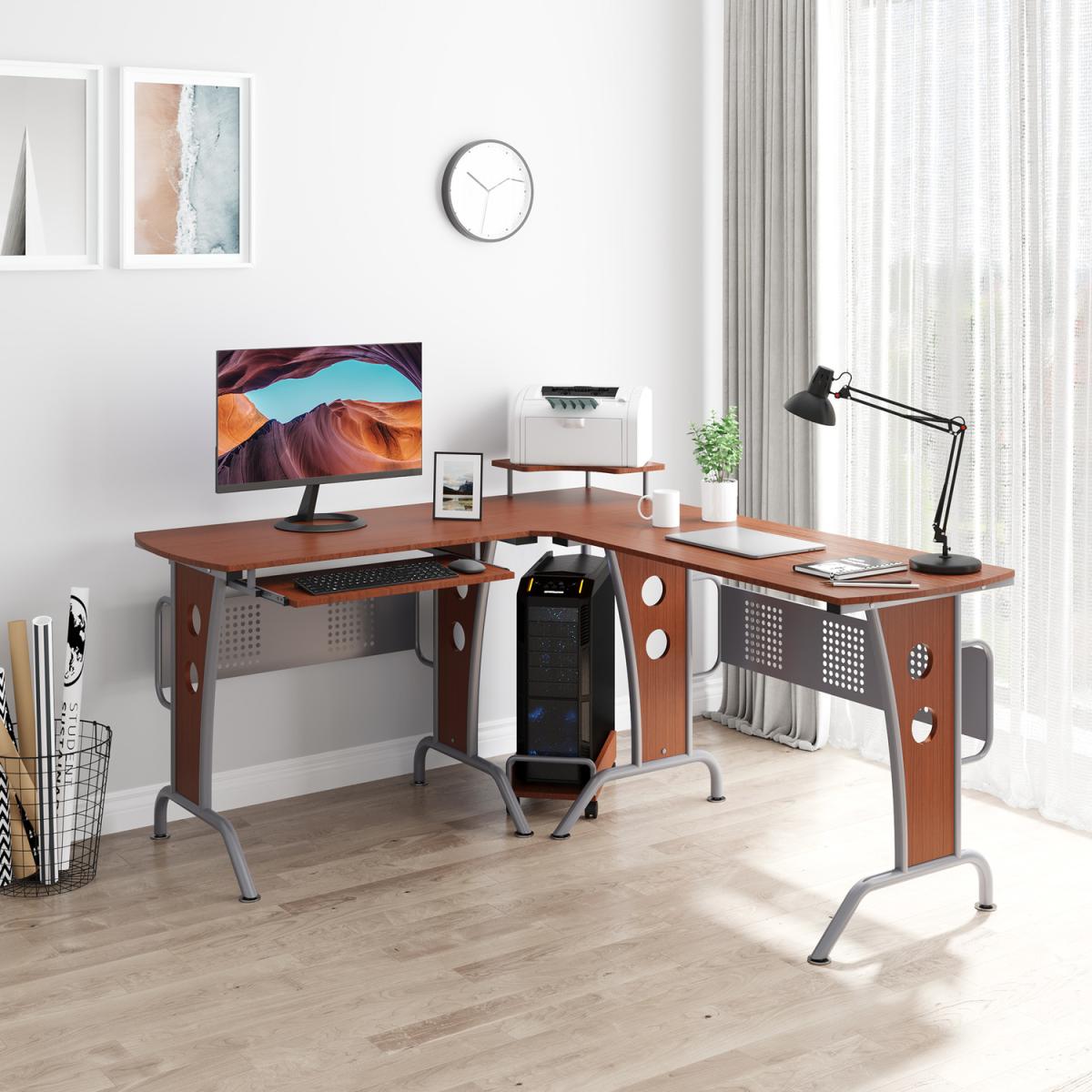 Space-Saving Corner Work Desk Gaming - Black – image 23