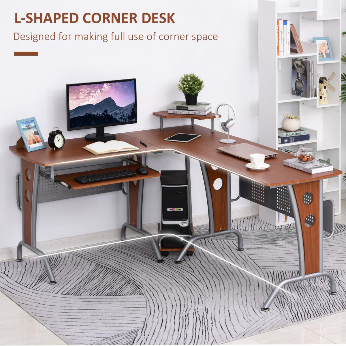 Space-Saving Corner Work Desk Gaming - Black – image 25
