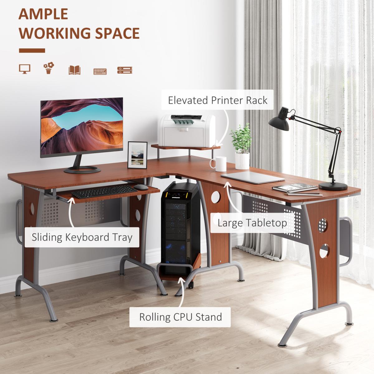 Space-Saving Corner Work Desk Gaming - Black – image 28