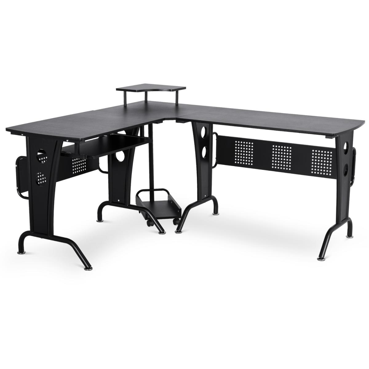 Space-Saving Corner Work Desk Gaming - Black – image 7