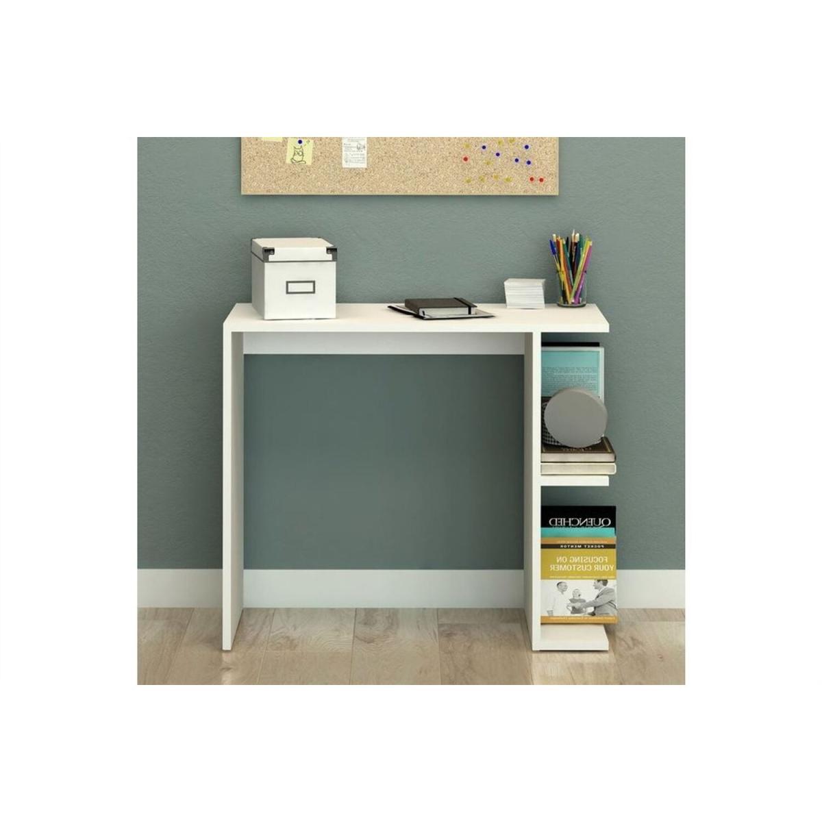 Lily Shelved Computer Desk - White – image 2