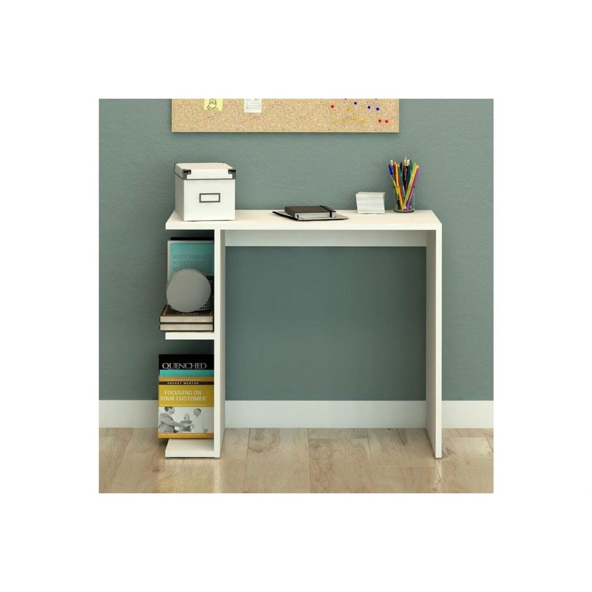 Lily Shelved Computer Desk - White – image 3