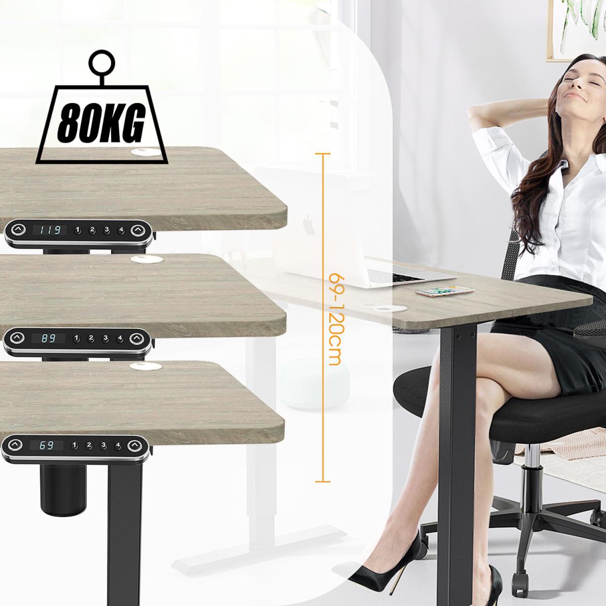 Electric Height-Adjustable Table Standing Desk with Memory Function  - Light Wood Grain – image 11