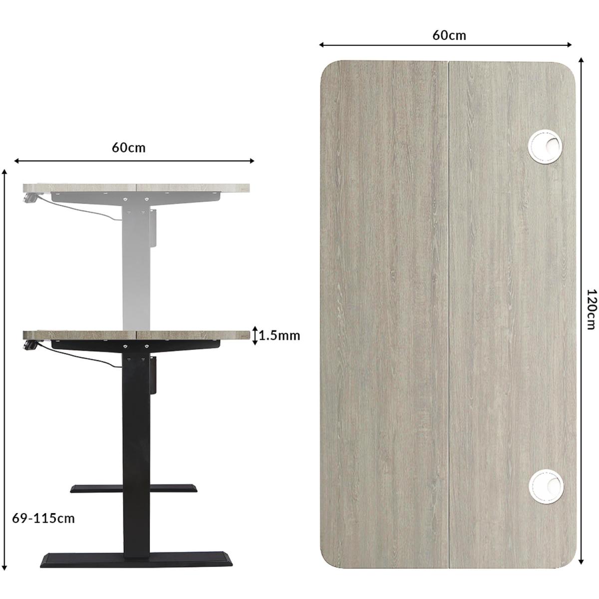 Electric Height-Adjustable Table Standing Desk with Memory Function  - Light Wood Grain – image 12