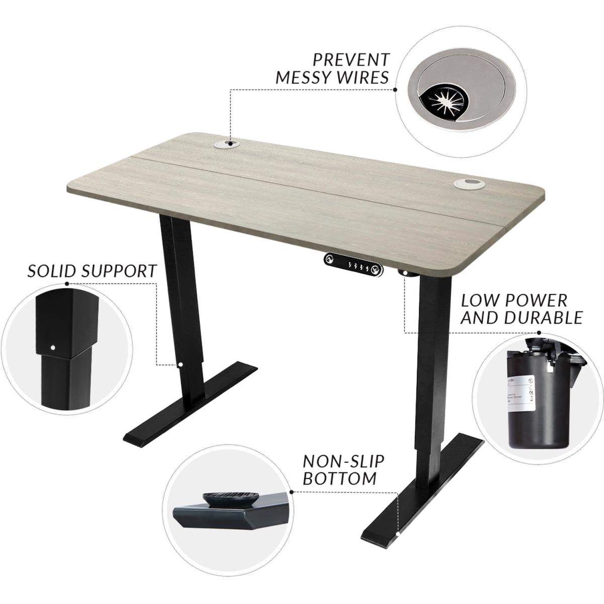 Electric Height-Adjustable Table Standing Desk with Memory Function  - Light Wood Grain – image 9