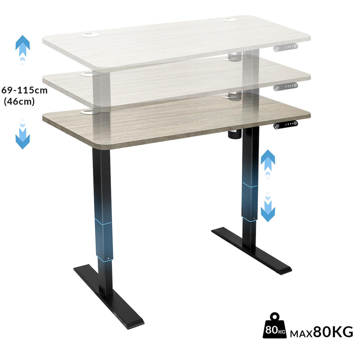 Electric Height-Adjustable Table Standing Desk with Memory Function  - Light Wood Grain – image 10