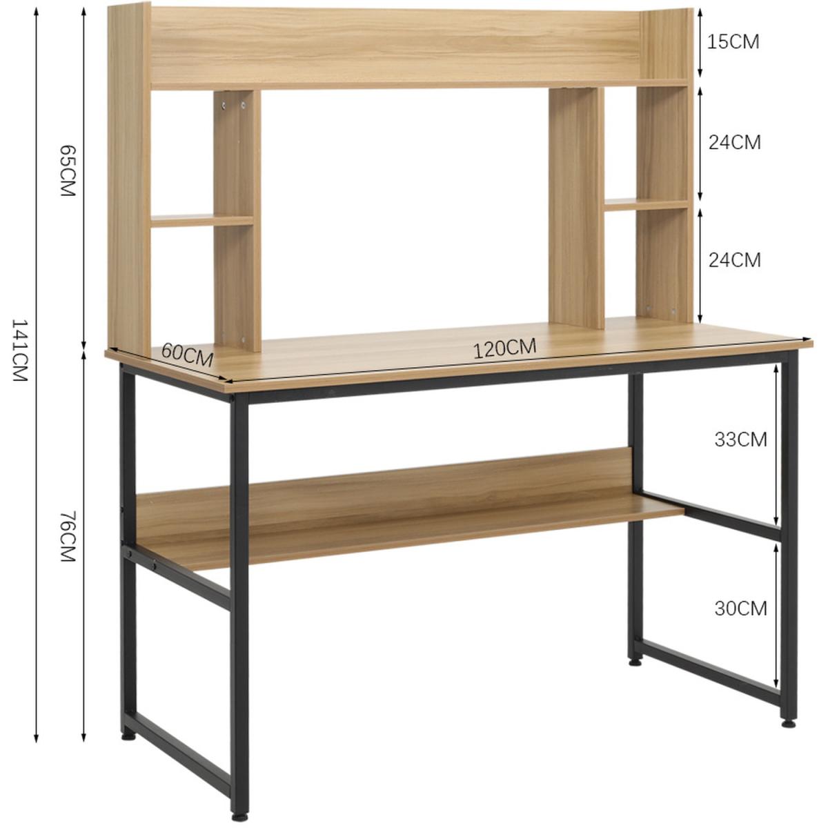 Modern Computer Desk - Light Brown – image 13