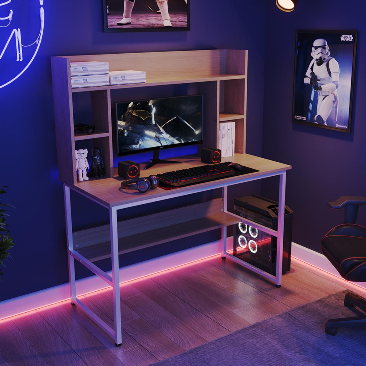 Modern Computer Desk - Light Brown – image 7