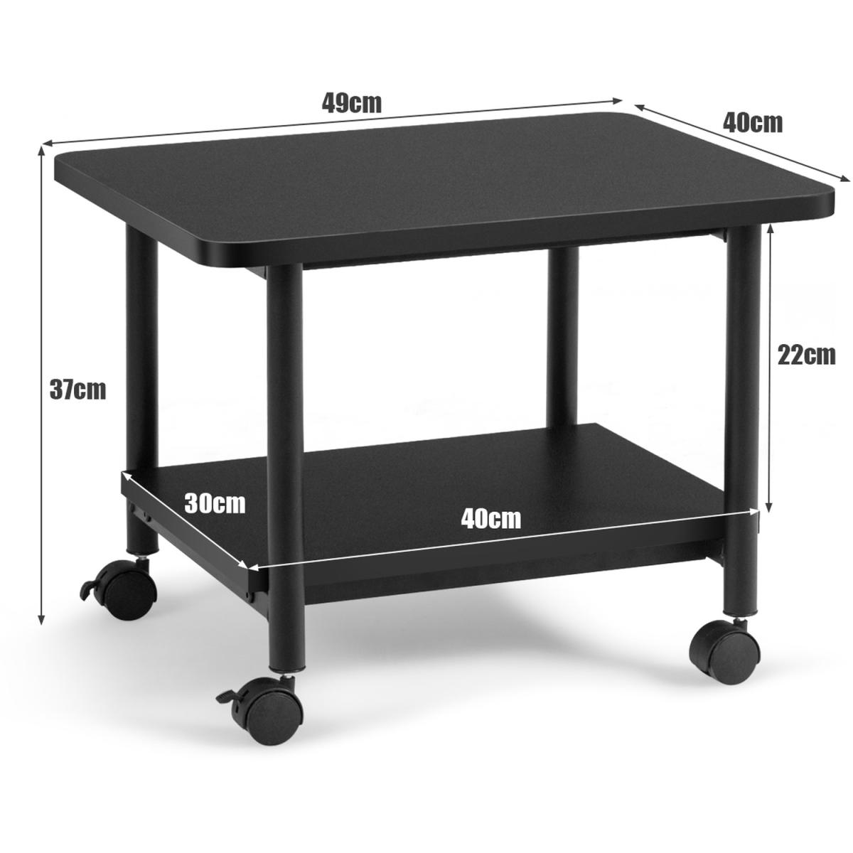 Costway Under Desk Printer Stand-Black - Black – image 2