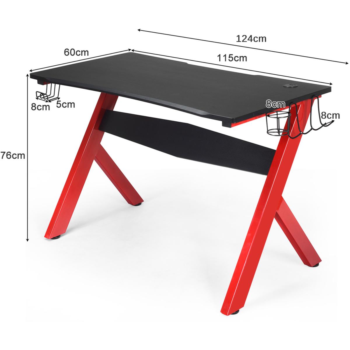 Costway Ergonomic Writing Gaming Desk E-sports Table - Black – image 2