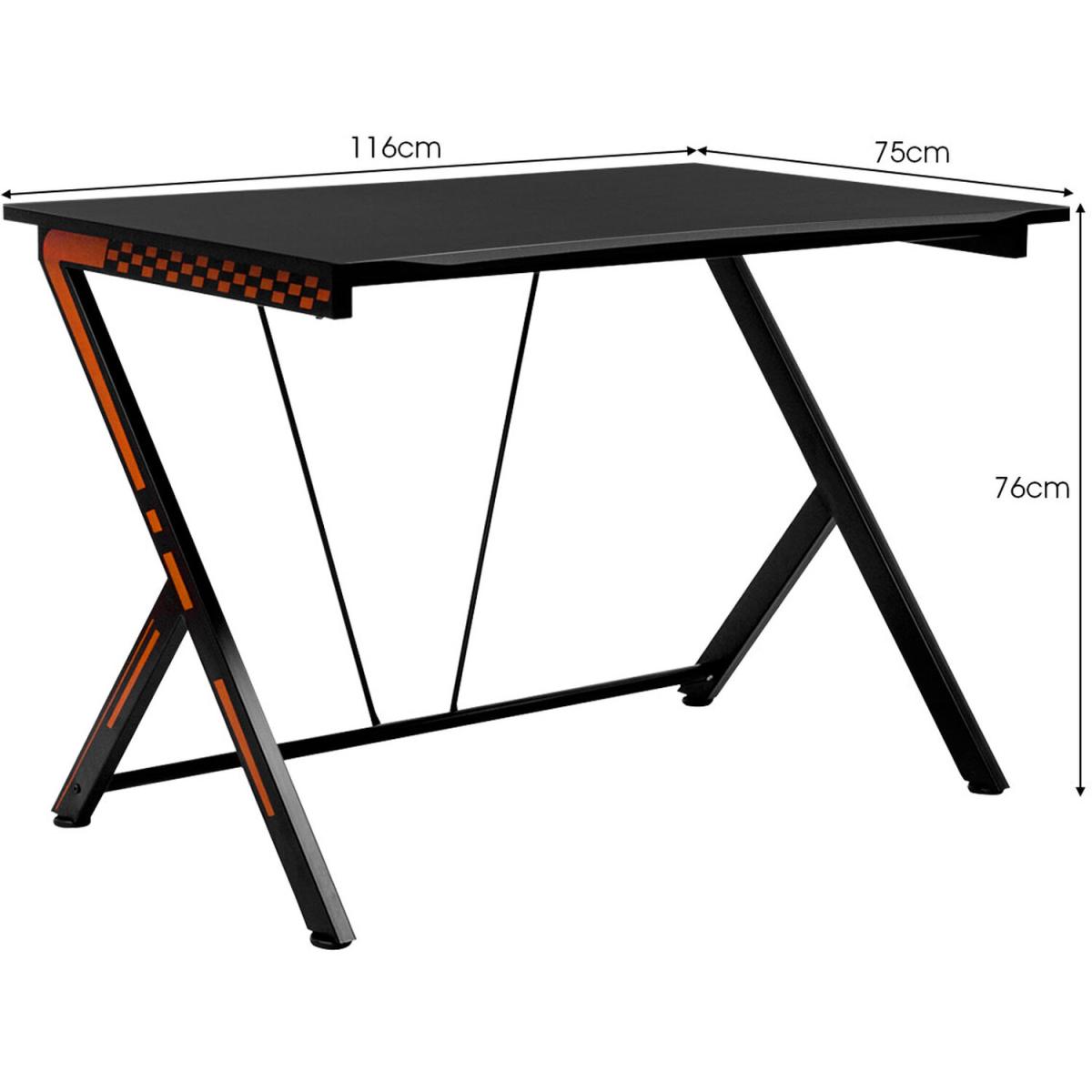 Costway Computer Desk Racing Gaming Table - Brown – image 7