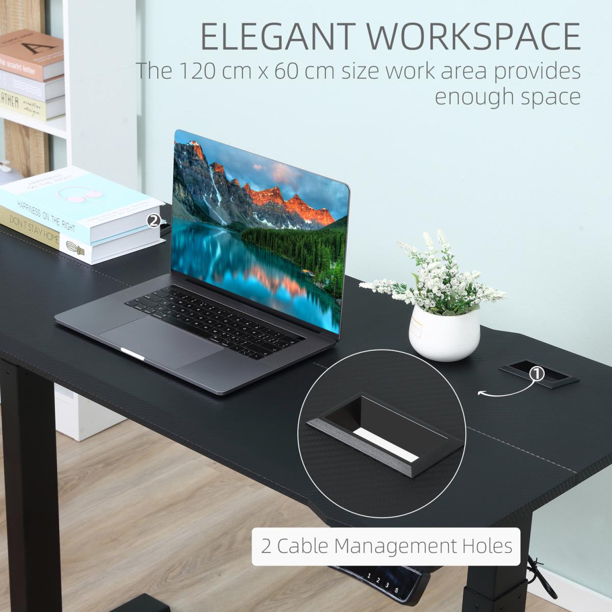 Electric Height Adjustable Stand Up Desk - Black – image 4