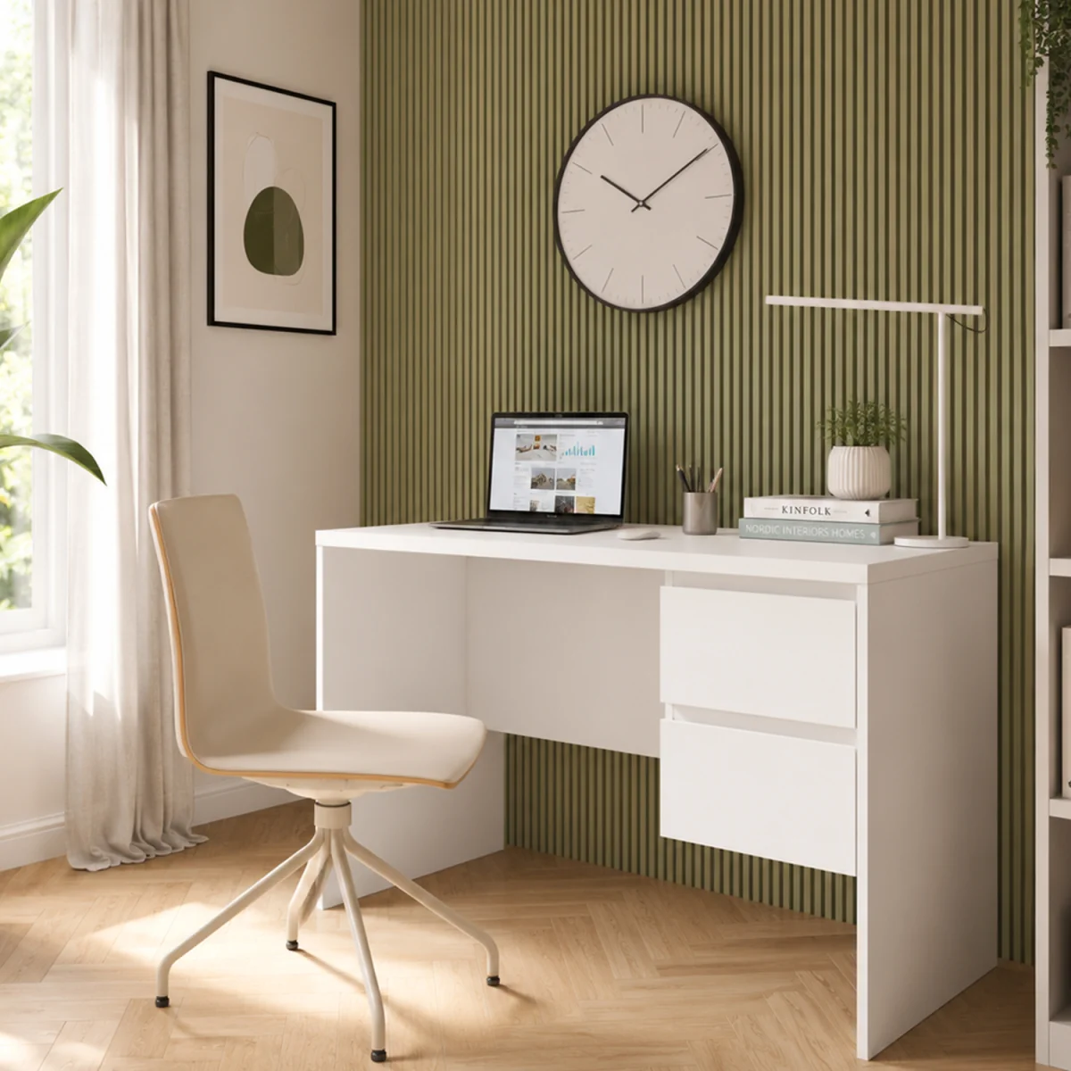 Fribo Desk 2 Drawer in Alpine White - Alpine White – image 2