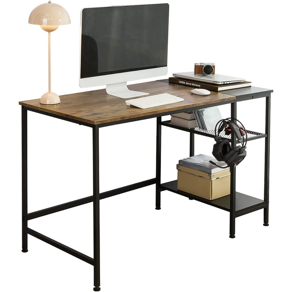 SoBuy Computer Desk Office Table  Writing Desk - Brown – image 2