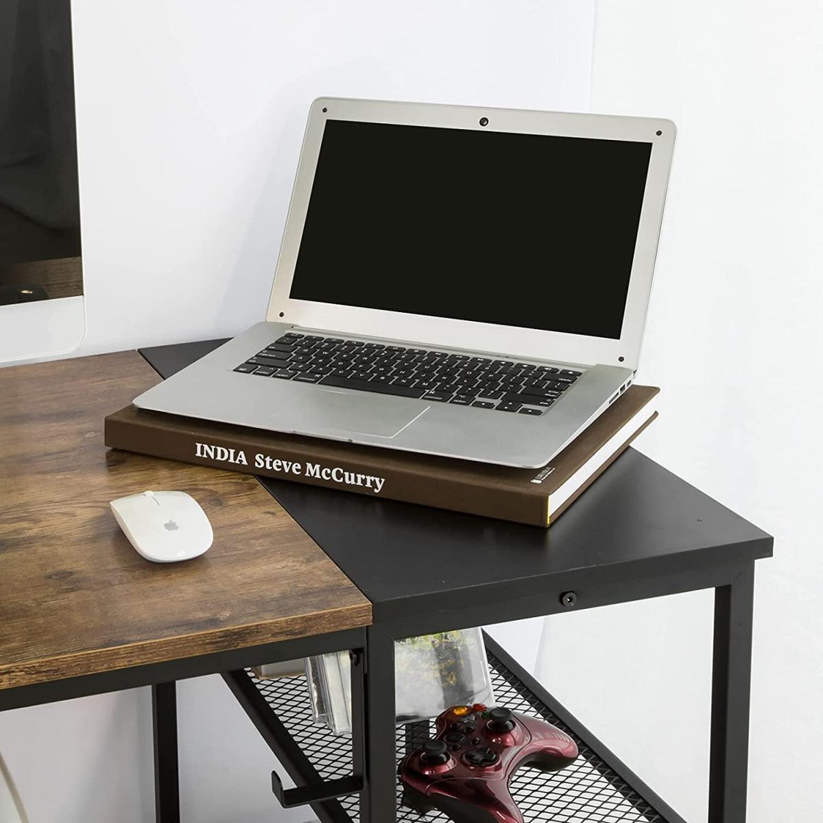 SoBuy Computer Desk Office Table  Writing Desk - Brown – image 5