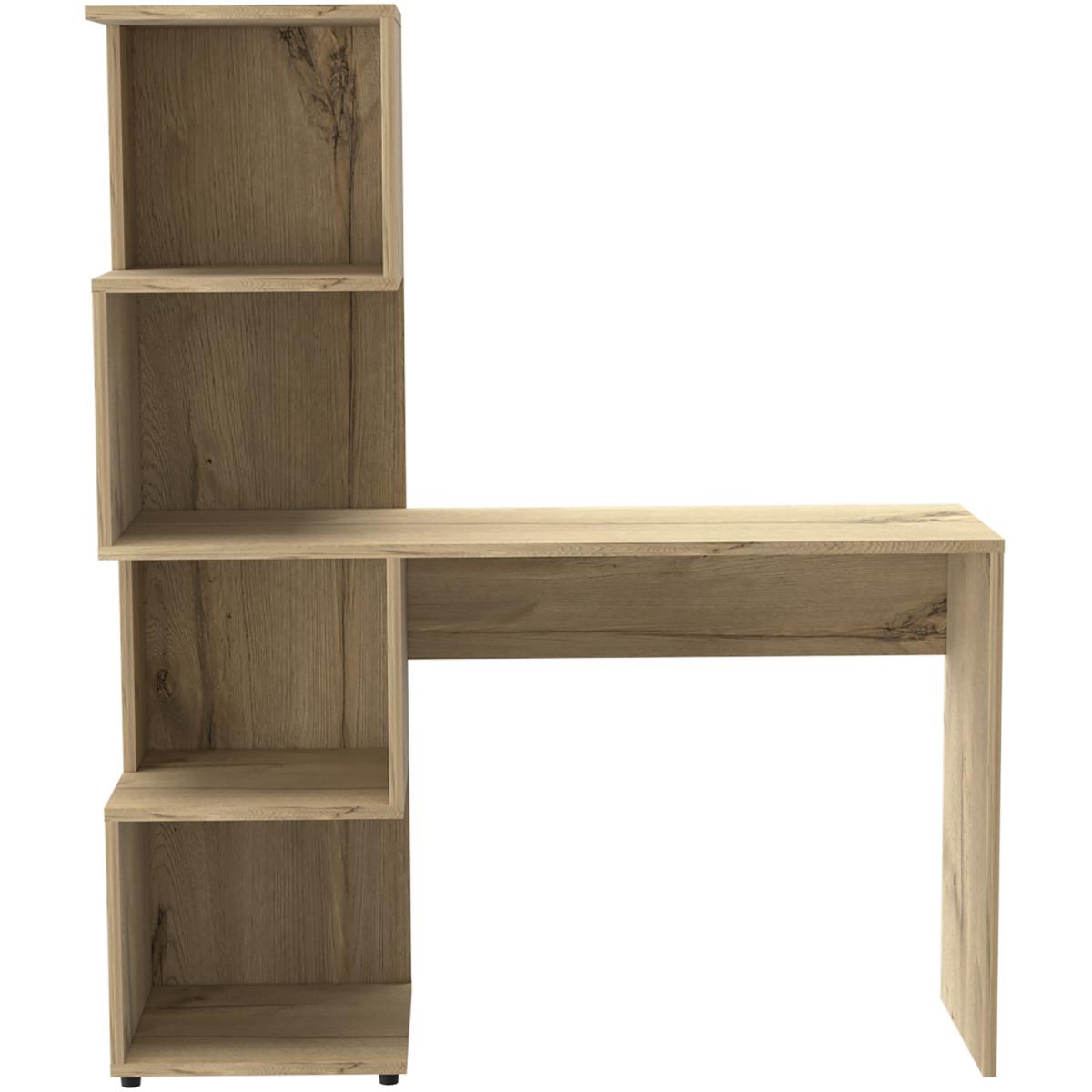 Brooklyn desk with tall shelving unit left side - Brown – image 2