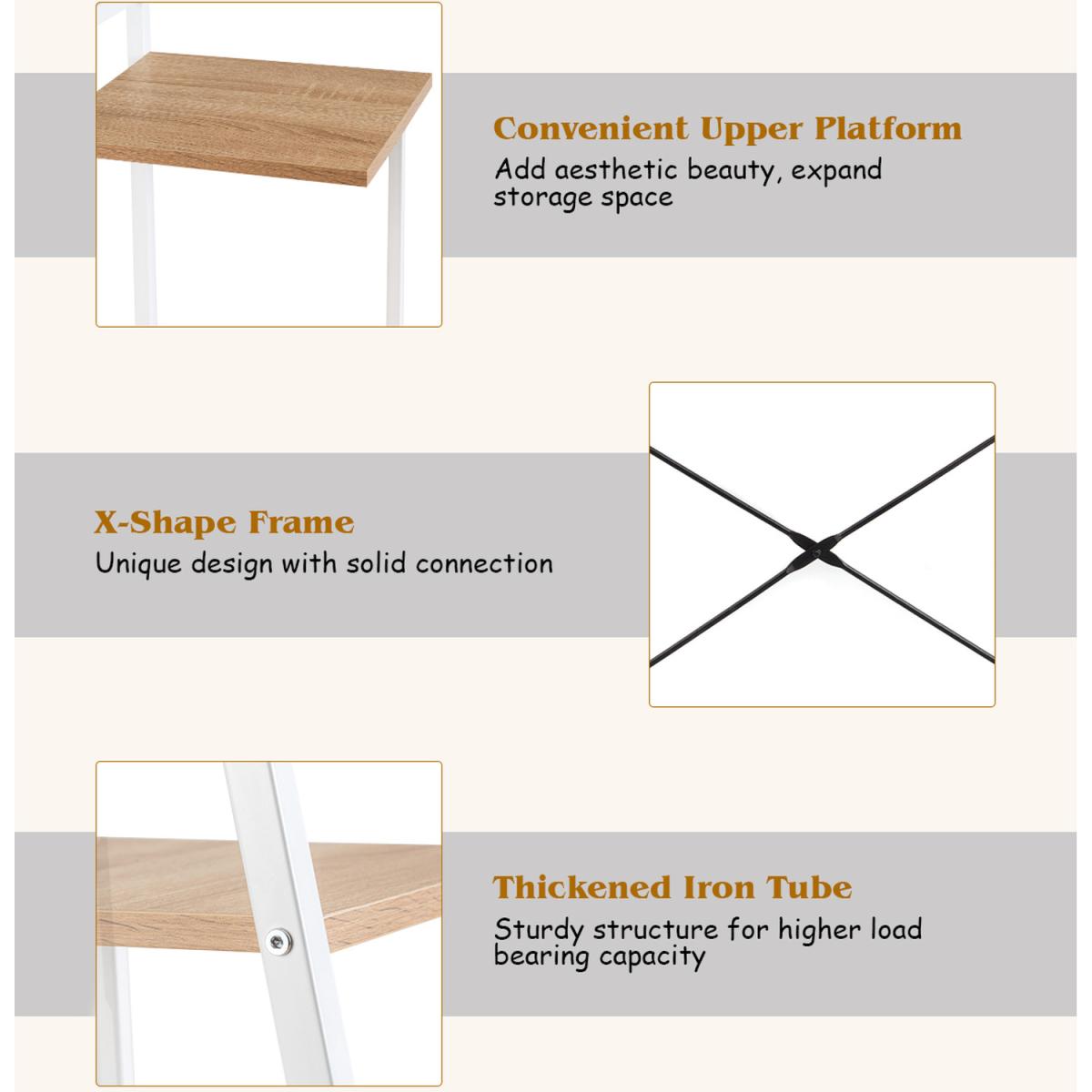 Costway X-Shape Frame Computer Writing Desk - Natural – image 3