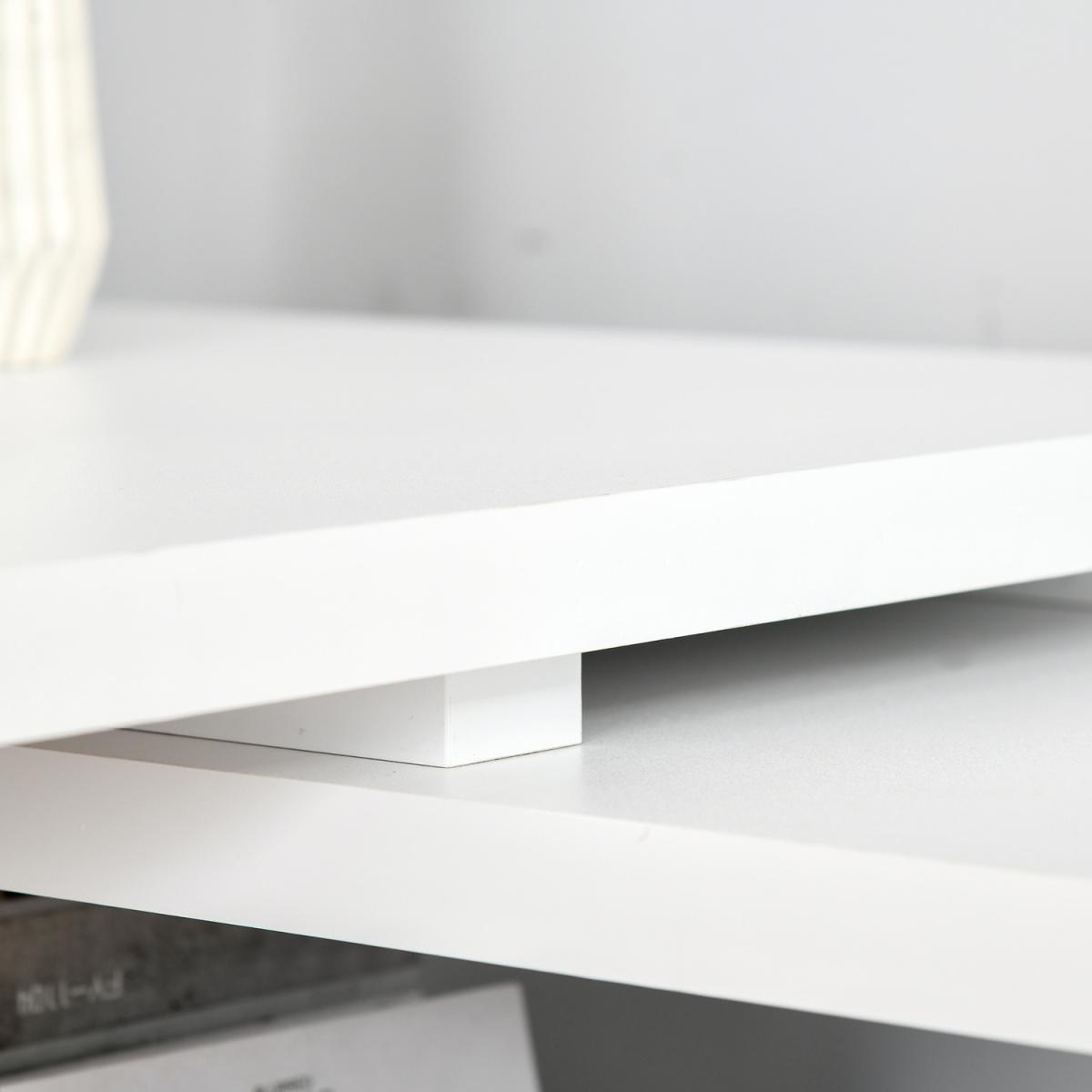 Home Office L-Shaped Computer Desk with Storage Shelves Drawers - White – image 7