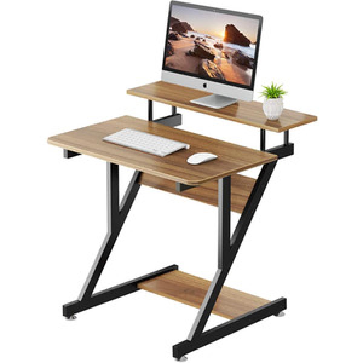 Computer Desk with Monitor Shelf - Z Shaped - Black – image 6