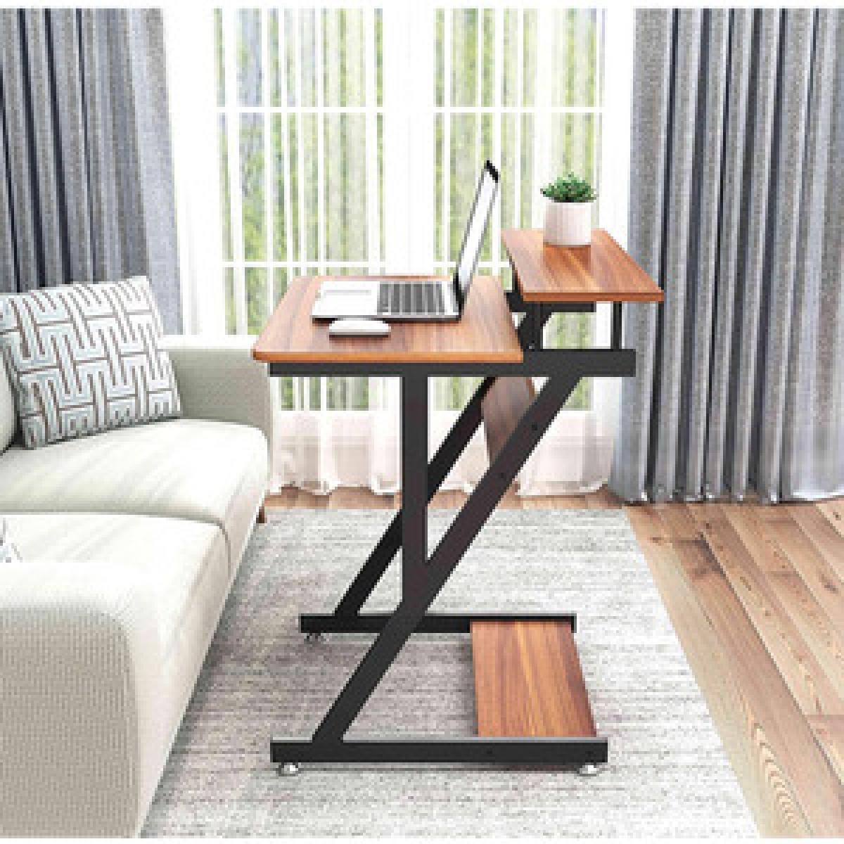 Computer Desk with Monitor Shelf - Z Shaped - Black – image 10