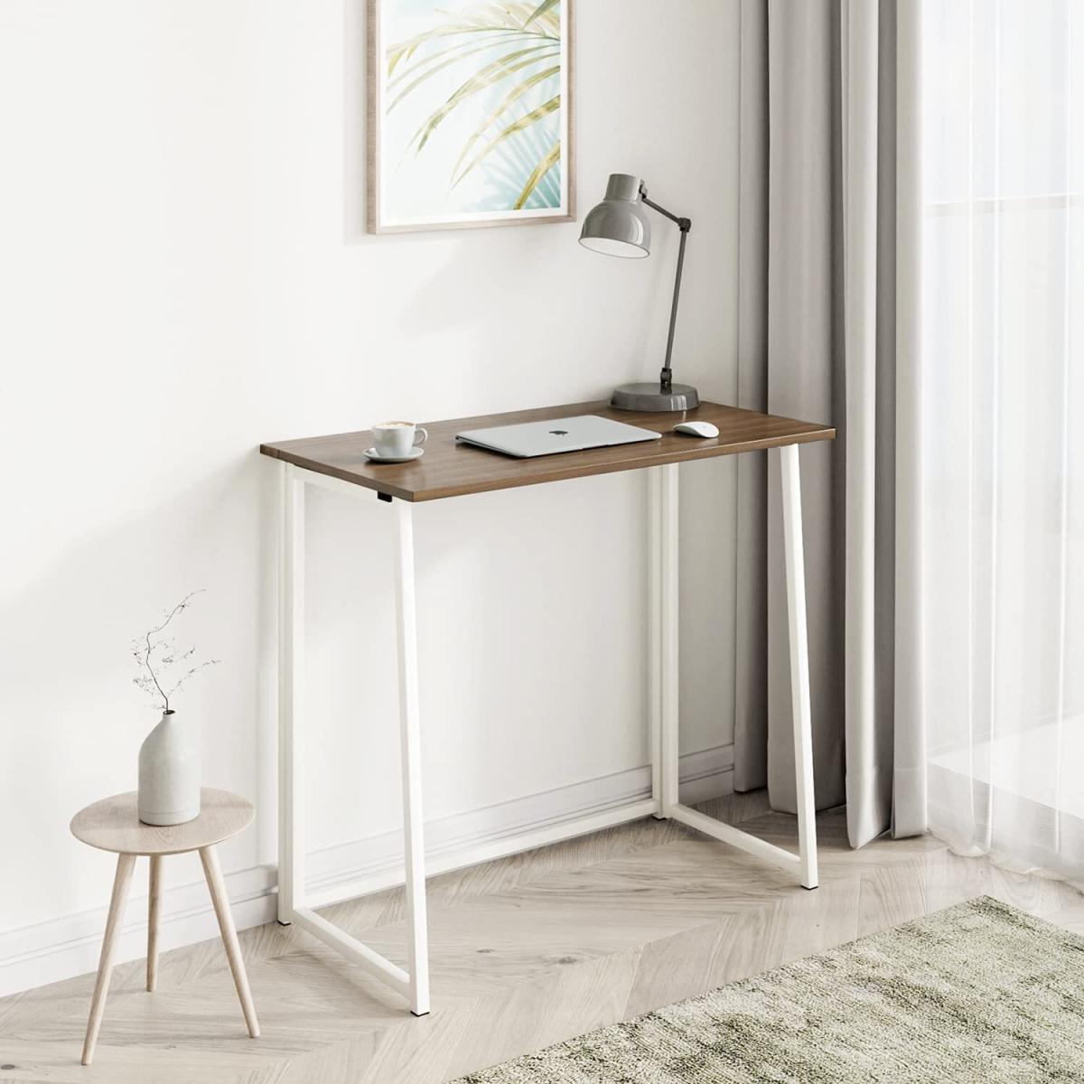 Compact Folding Computer Desk - Brown – image 2