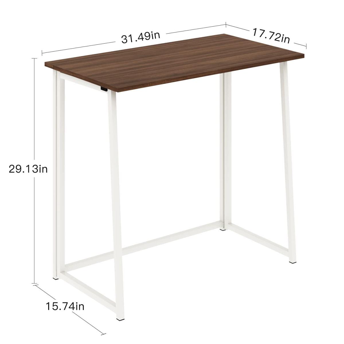 Compact Folding Computer Desk - Brown – image 3