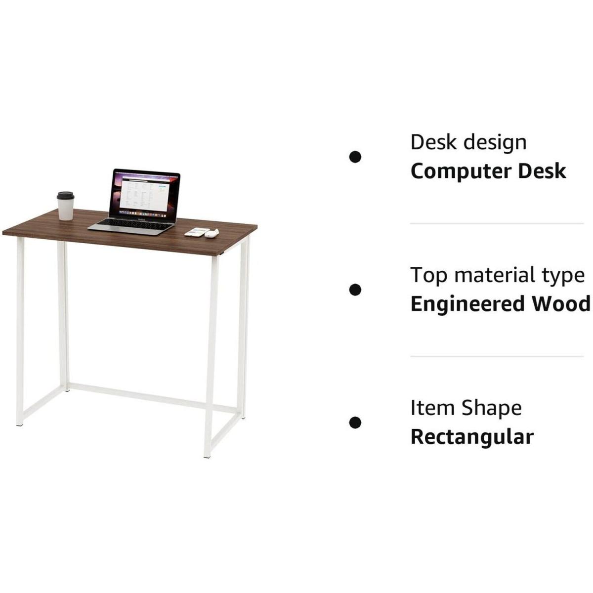 Compact Folding Computer Desk - Brown – image 6