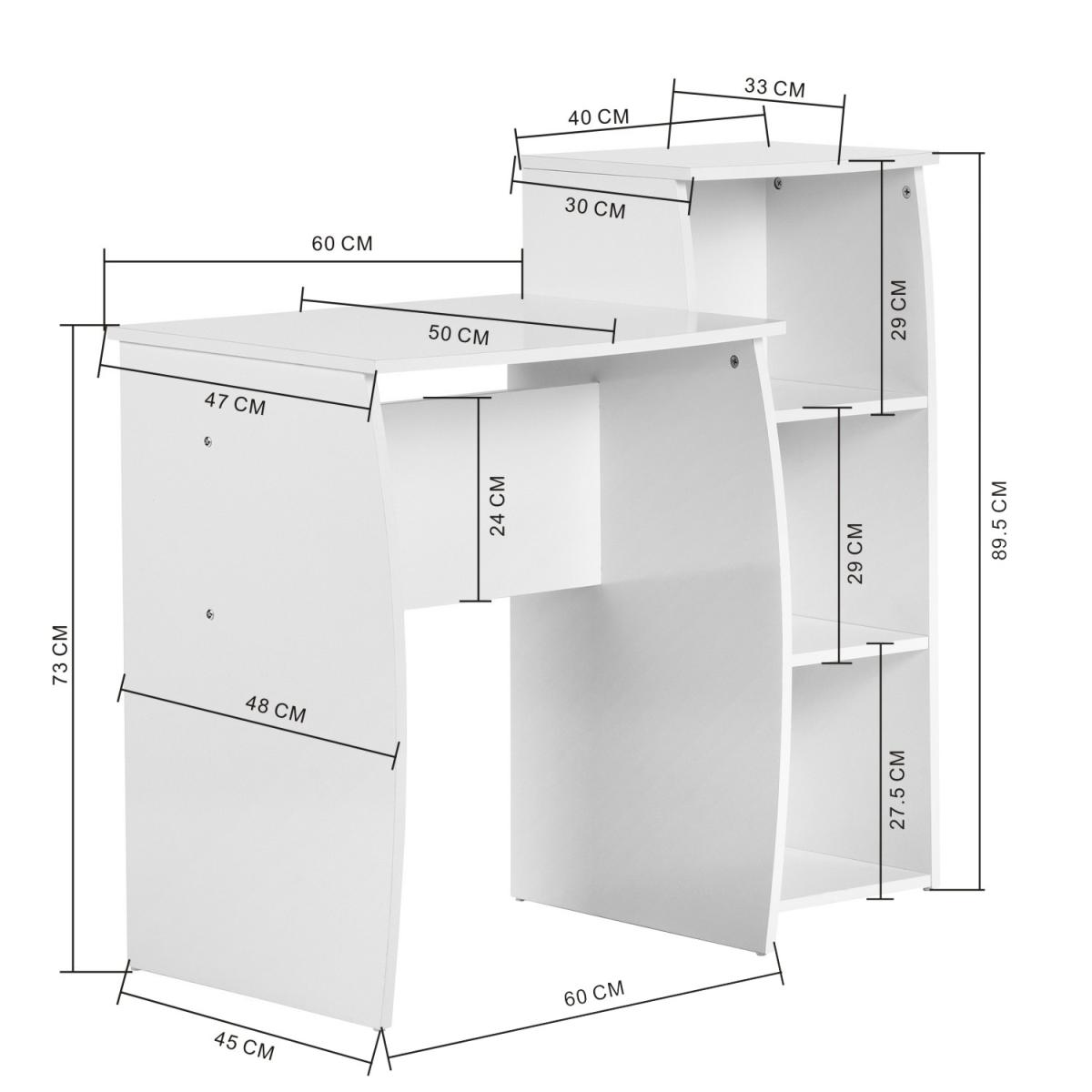 Domino Desk Set with Three Shelves - White – image 7