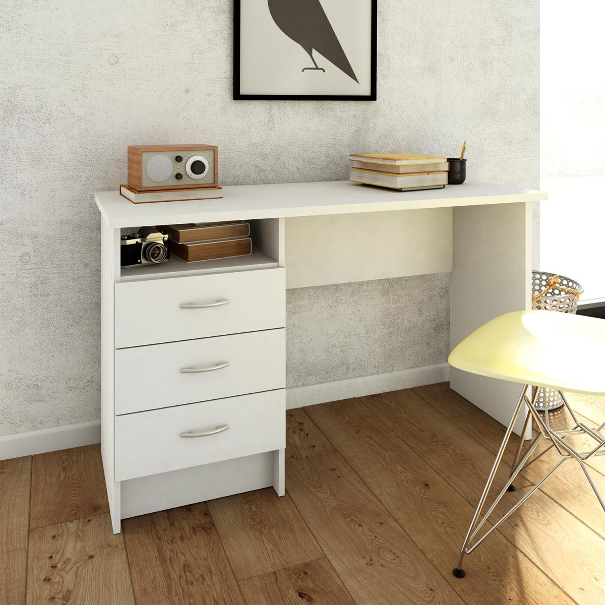 Focus Desk With Three Drawers - White – image 3