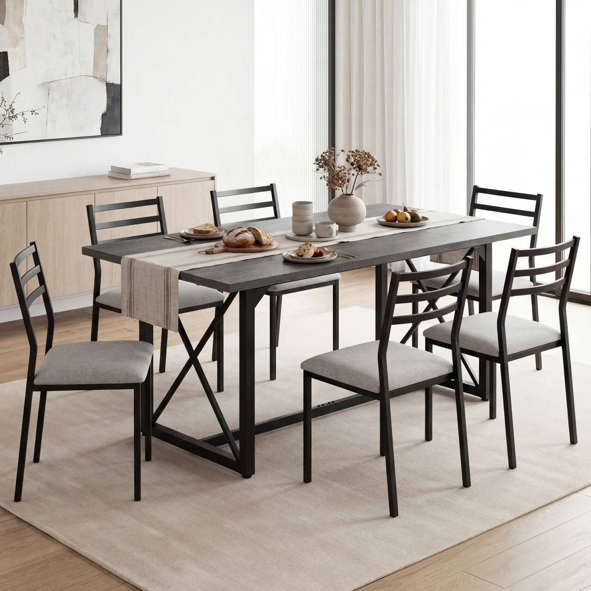 180 CM Conference Table with Power Outlets - Grey – image 4