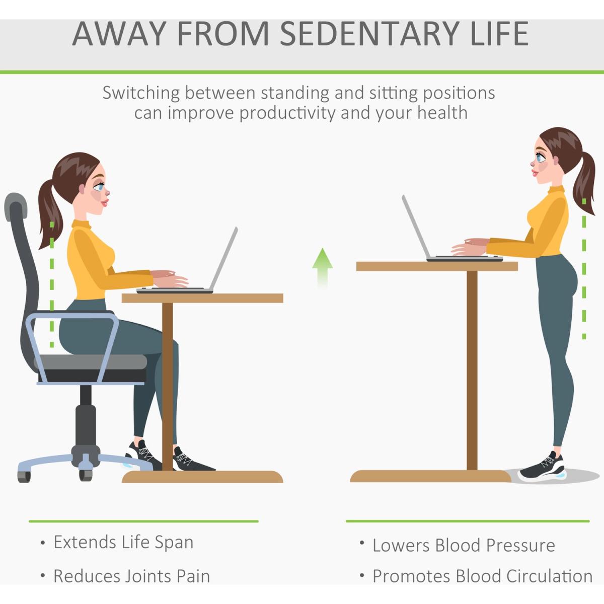 Electric Height Adjustable Standing Desk - White – image 6