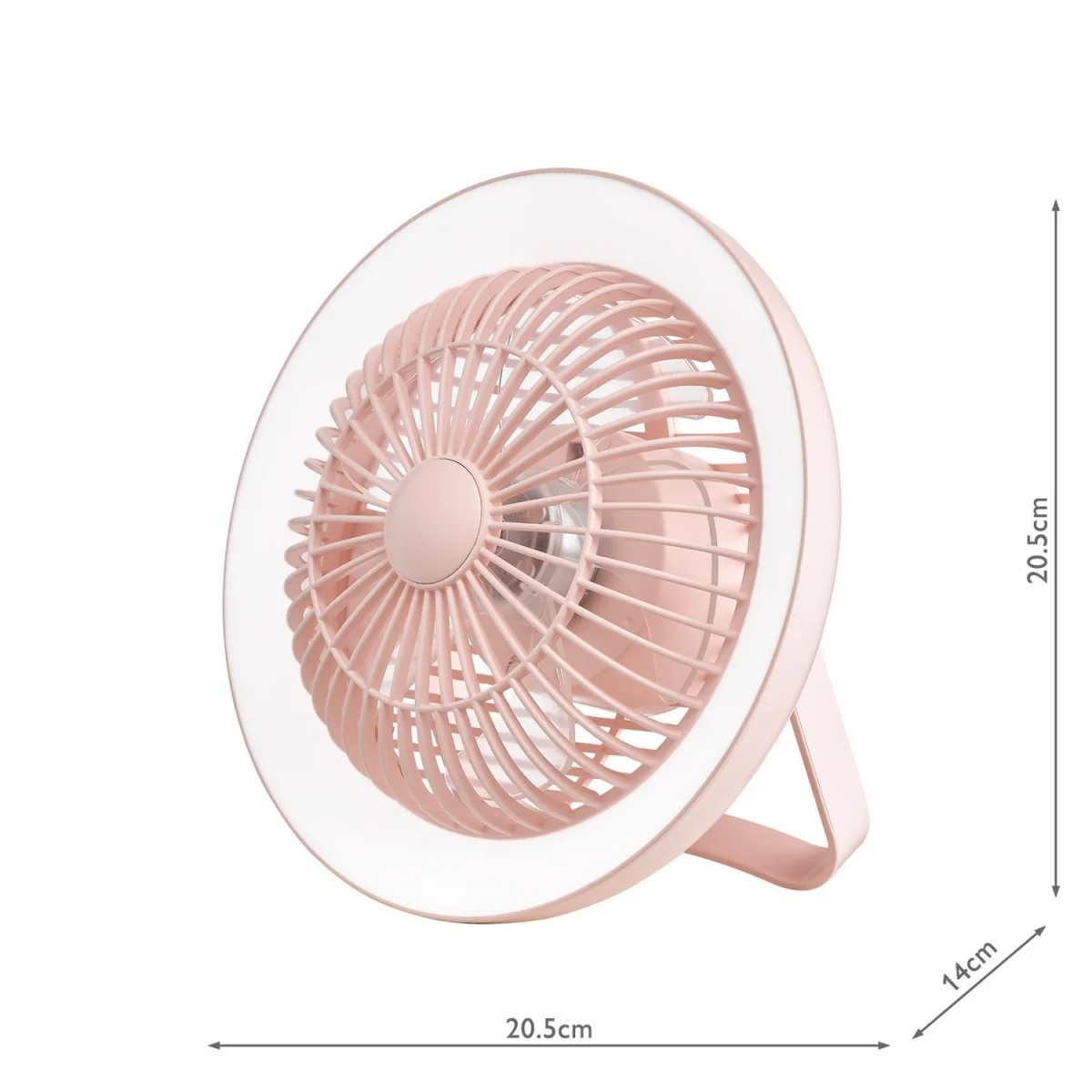 Turbo Rechargeable Desk Fan With LED Pink – image 2