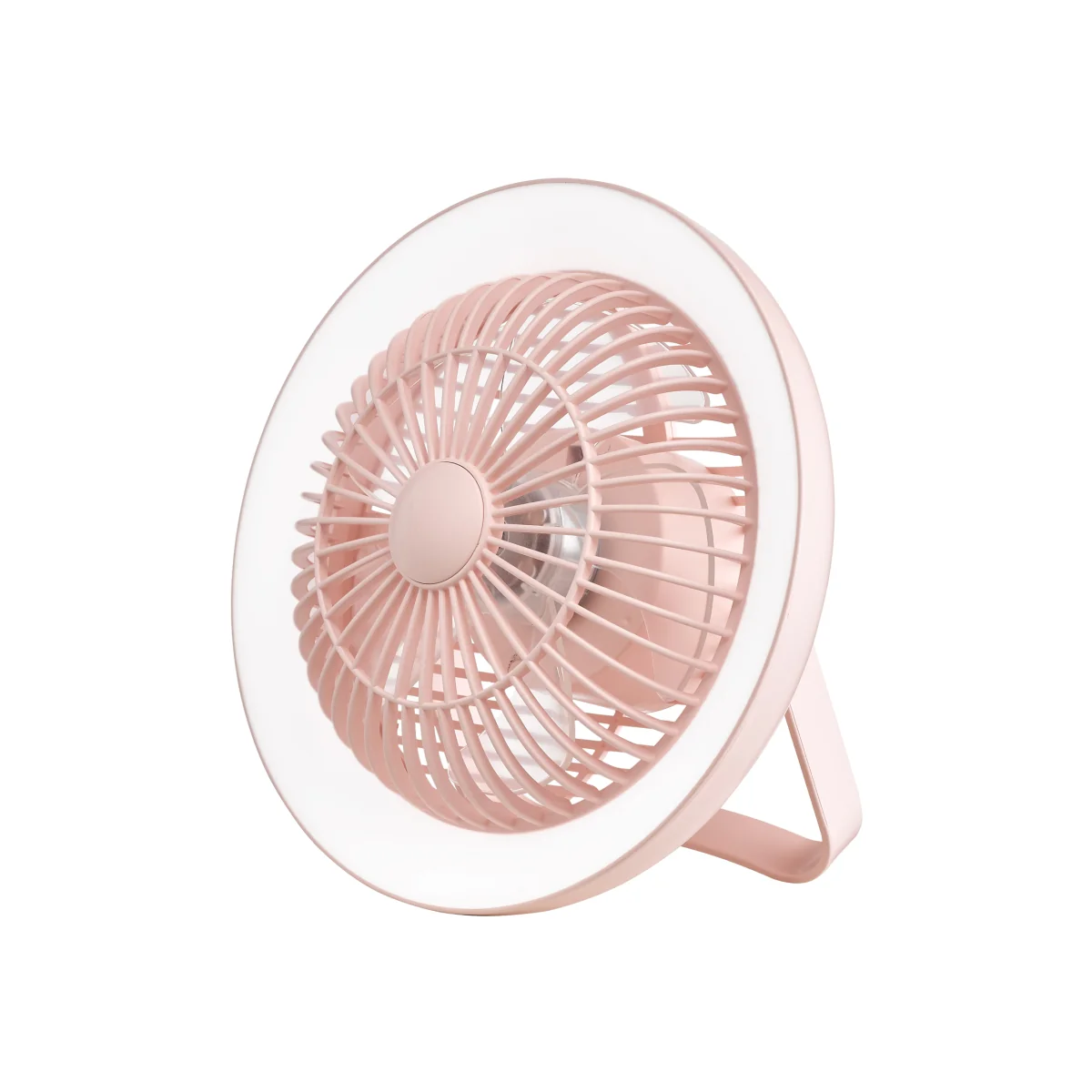 Turbo Rechargeable Desk Fan With LED Pink – image 1