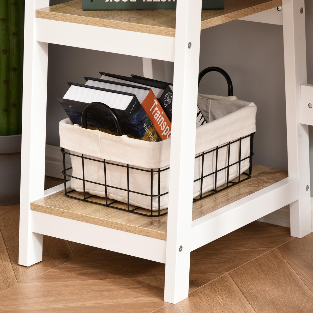 Compact Computer and Writing Desk with Shelf - Natural Wood Color – image 4
