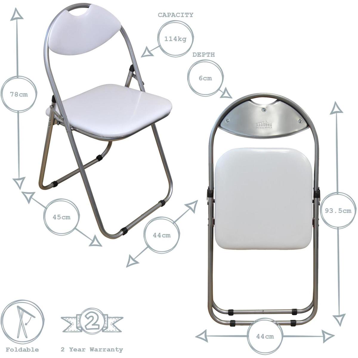 Small Wooden Folding Computer Desk  Chair 2 Piece Set - White/White – image 6