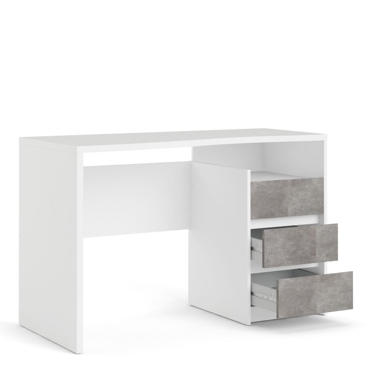 Function Plus Modern 3-Drawer Desk - Grey – image 5
