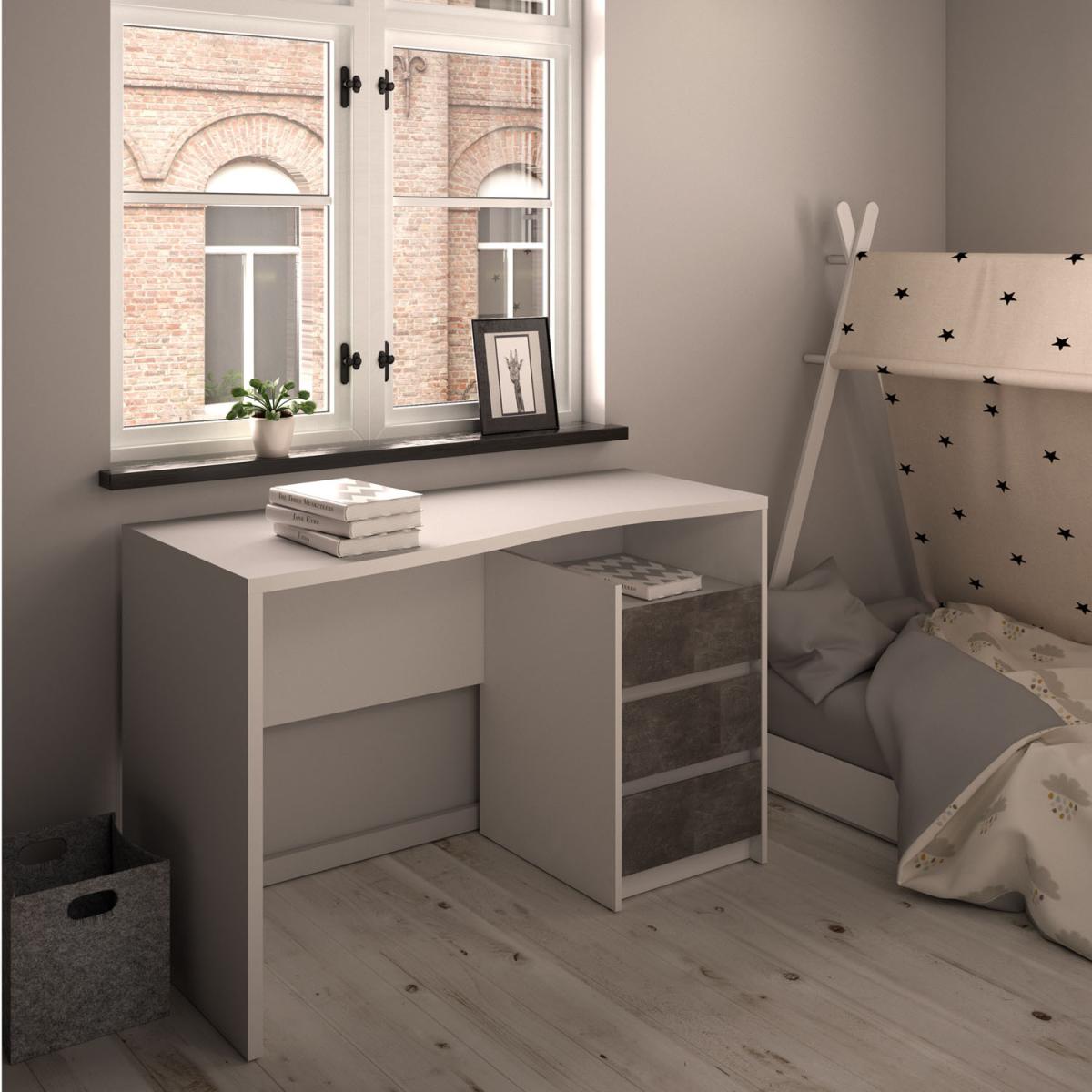 Function Plus Modern 3-Drawer Desk - Grey – image 6