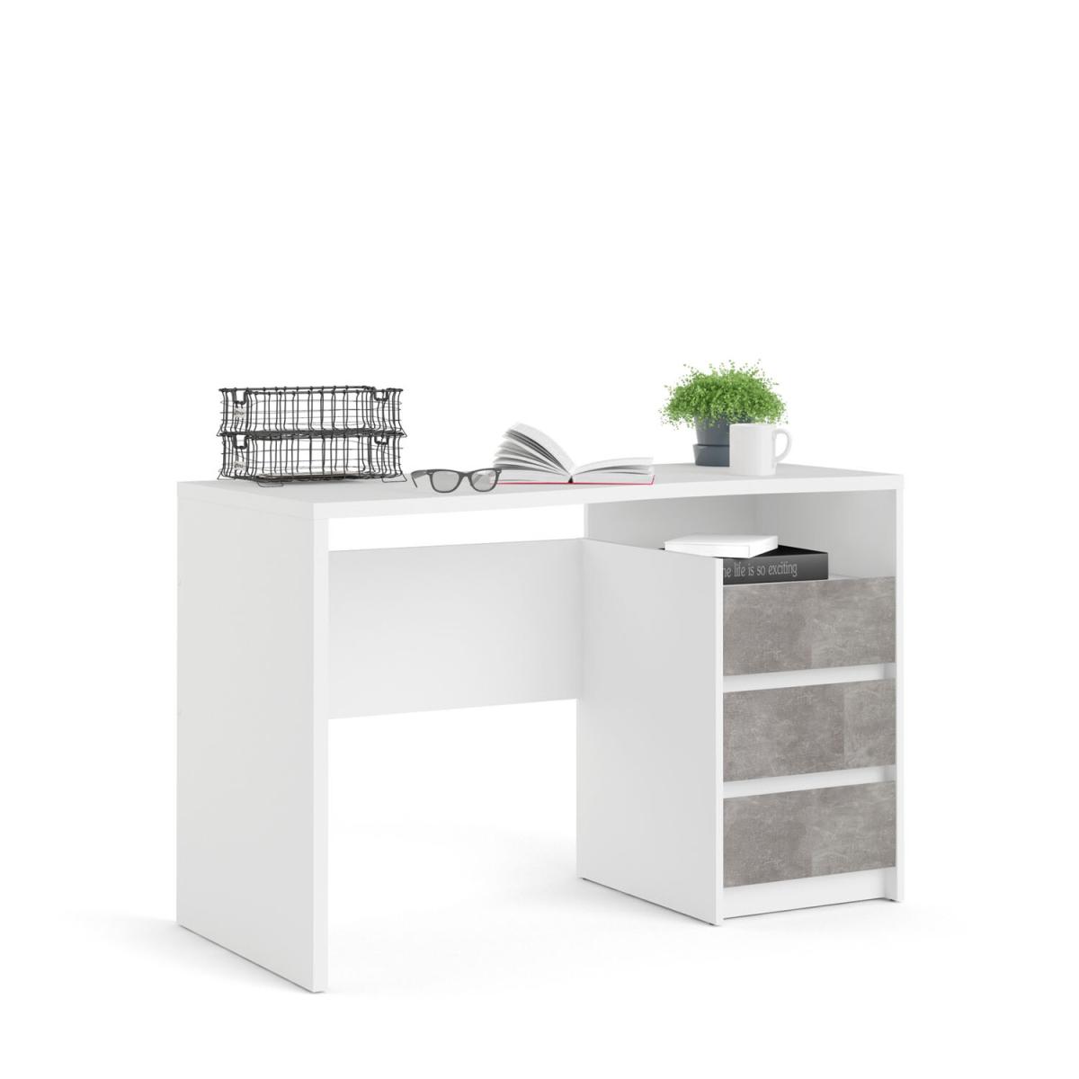 Function Plus Modern 3-Drawer Desk - Grey – image 7