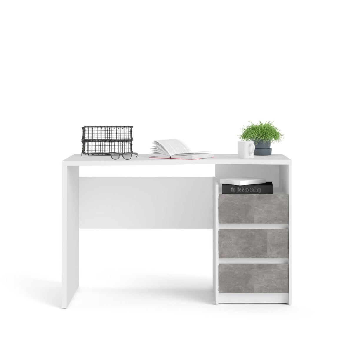 Function Plus Modern 3-Drawer Desk - Grey – image 8