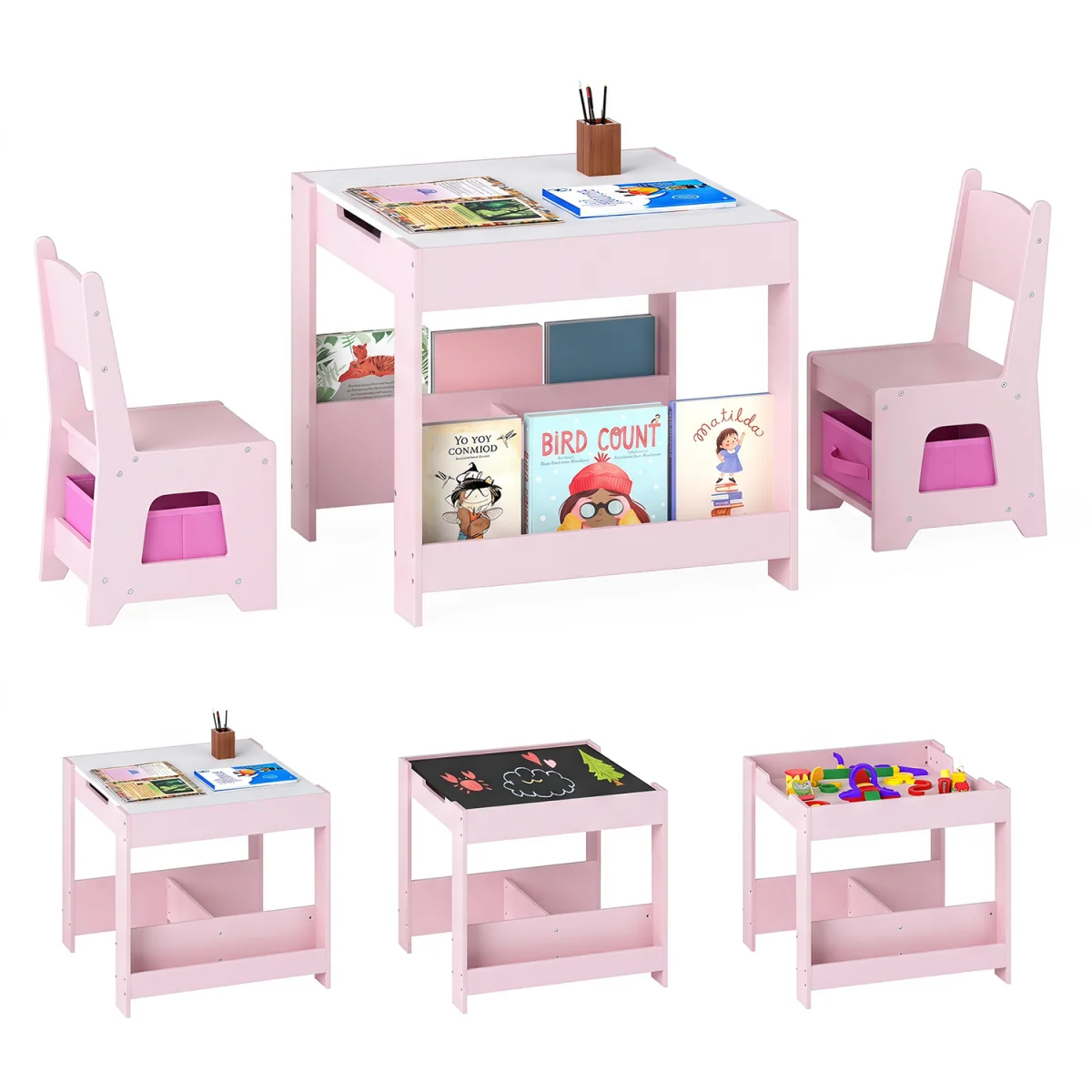 Toddler Wooden Activity Desk - Pink – image 2