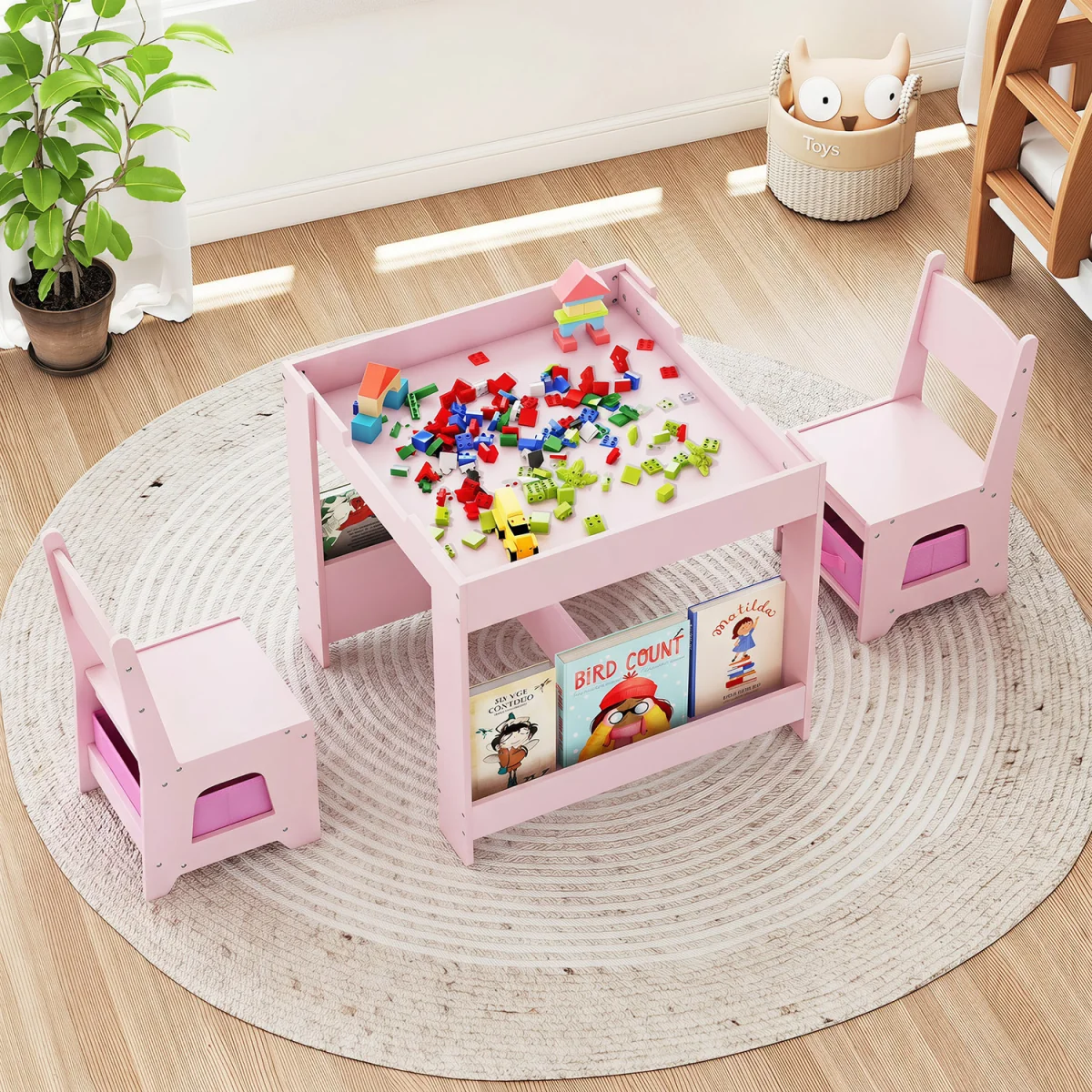 Toddler Wooden Activity Desk - Pink – image 8