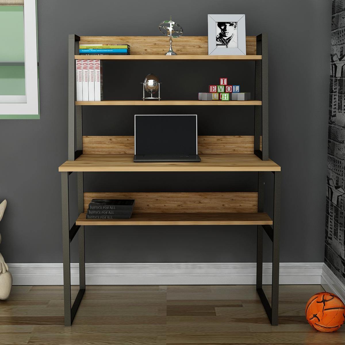 Mari Shelved Computer Desk - Walnut – image 3