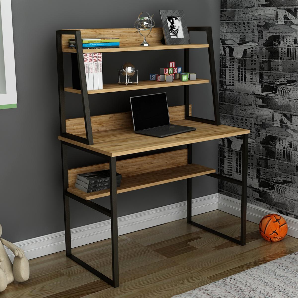 Mari Shelved Computer Desk - Walnut – image 4