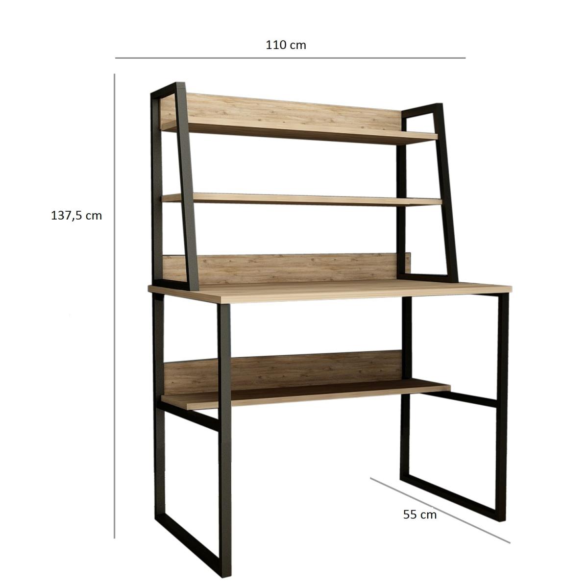 Mari Shelved Computer Desk - Walnut – image 5
