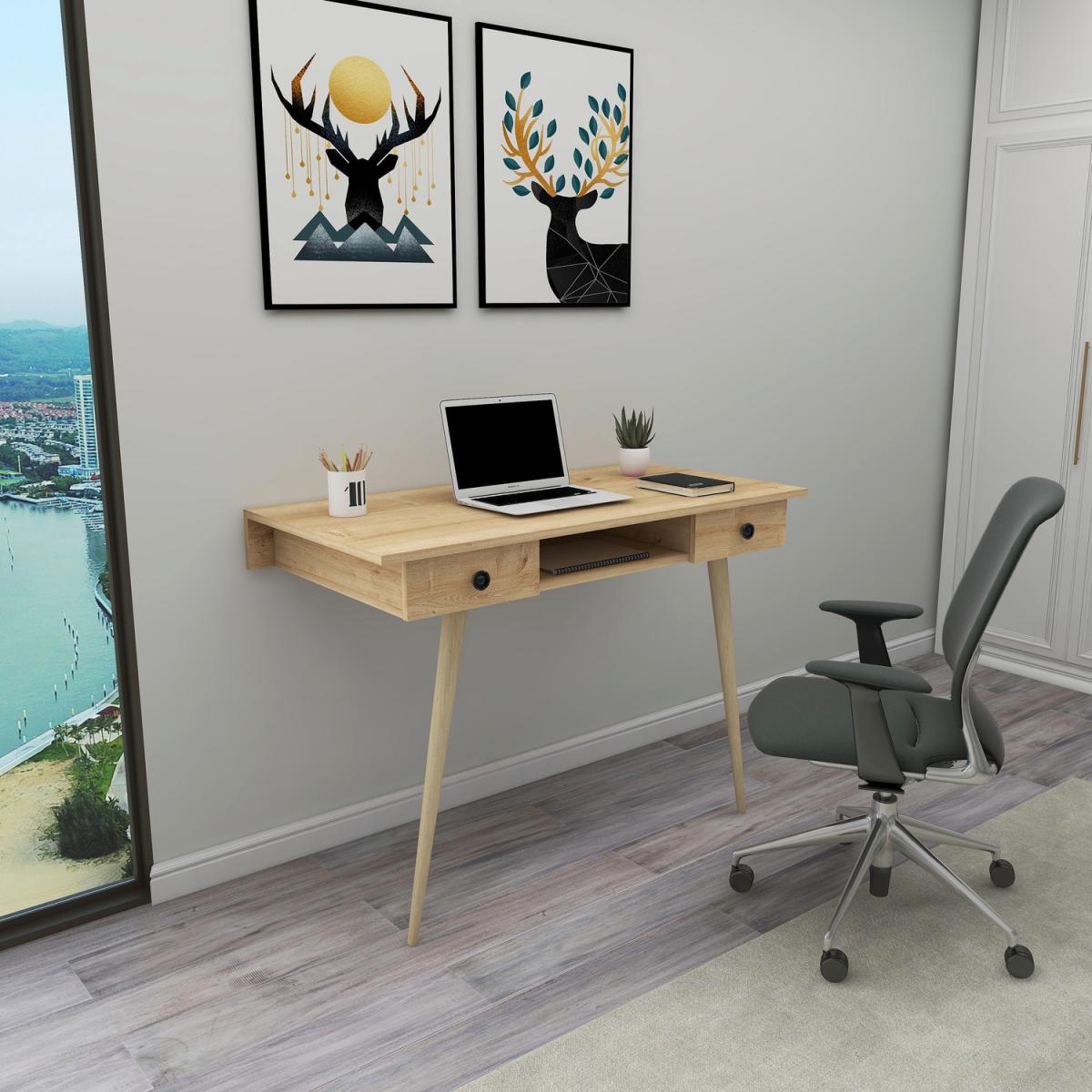 Denas Computer Desk with Drawers - Sapphire Oak – image 2
