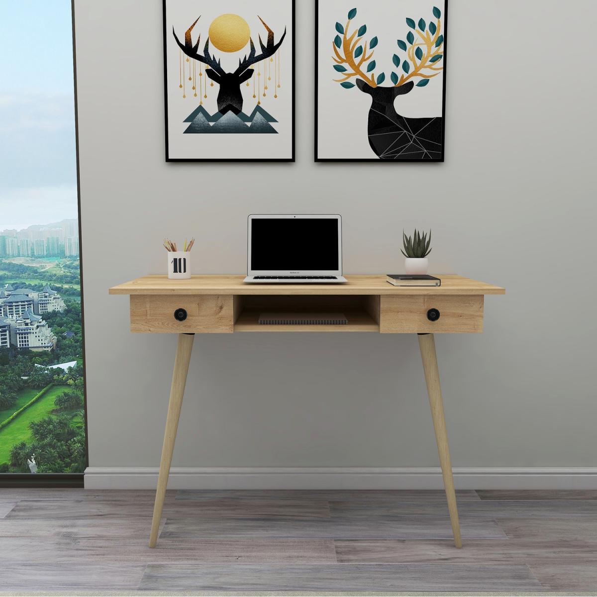 Denas Computer Desk with Drawers - Sapphire Oak – image 3