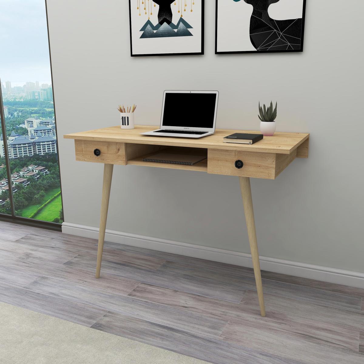 Denas Computer Desk with Drawers - Sapphire Oak – image 4